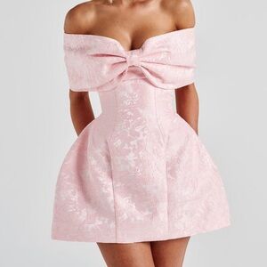 Chic Pink Bow-Front Mini Dress